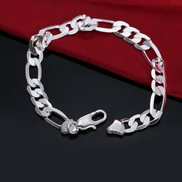 18K & 925 Gold and Silver 8MM Sideways Bracelet - Picture 3 of 6